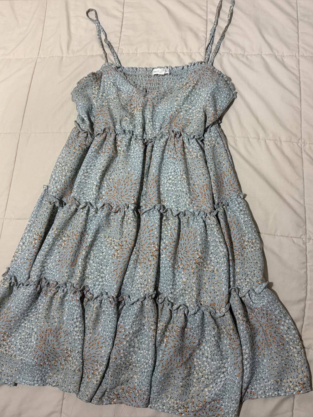 bailey blue Light Blue Floral Midi Sundress